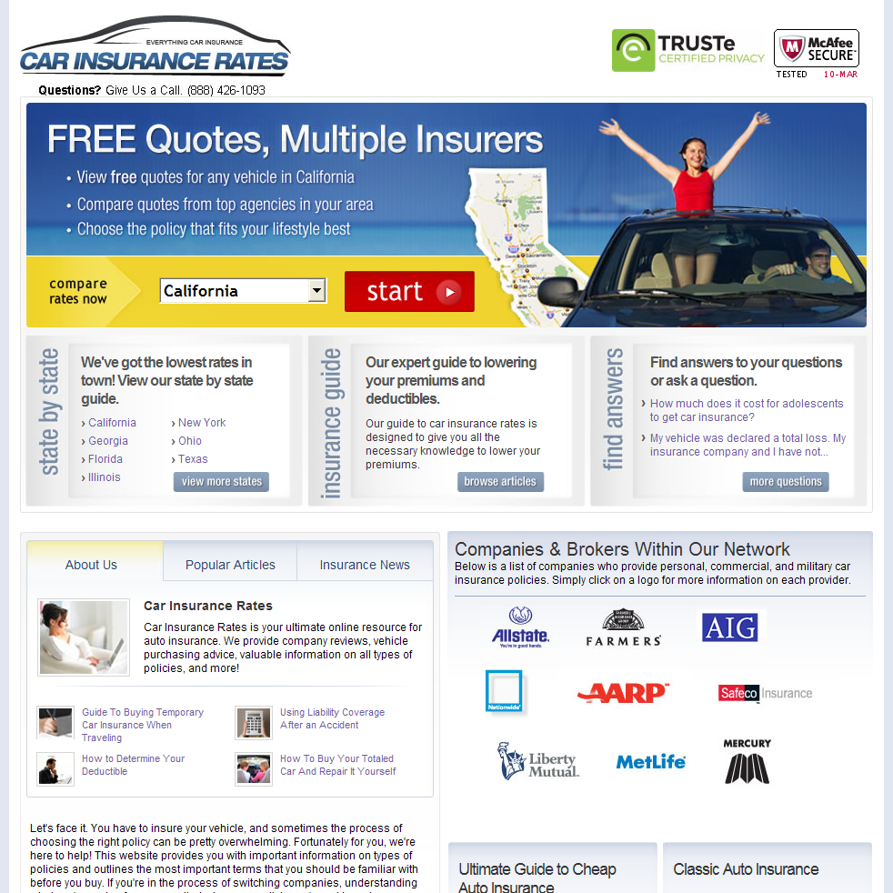 Car Insurance Rates - Get Free Auto Insurance Quotes Online