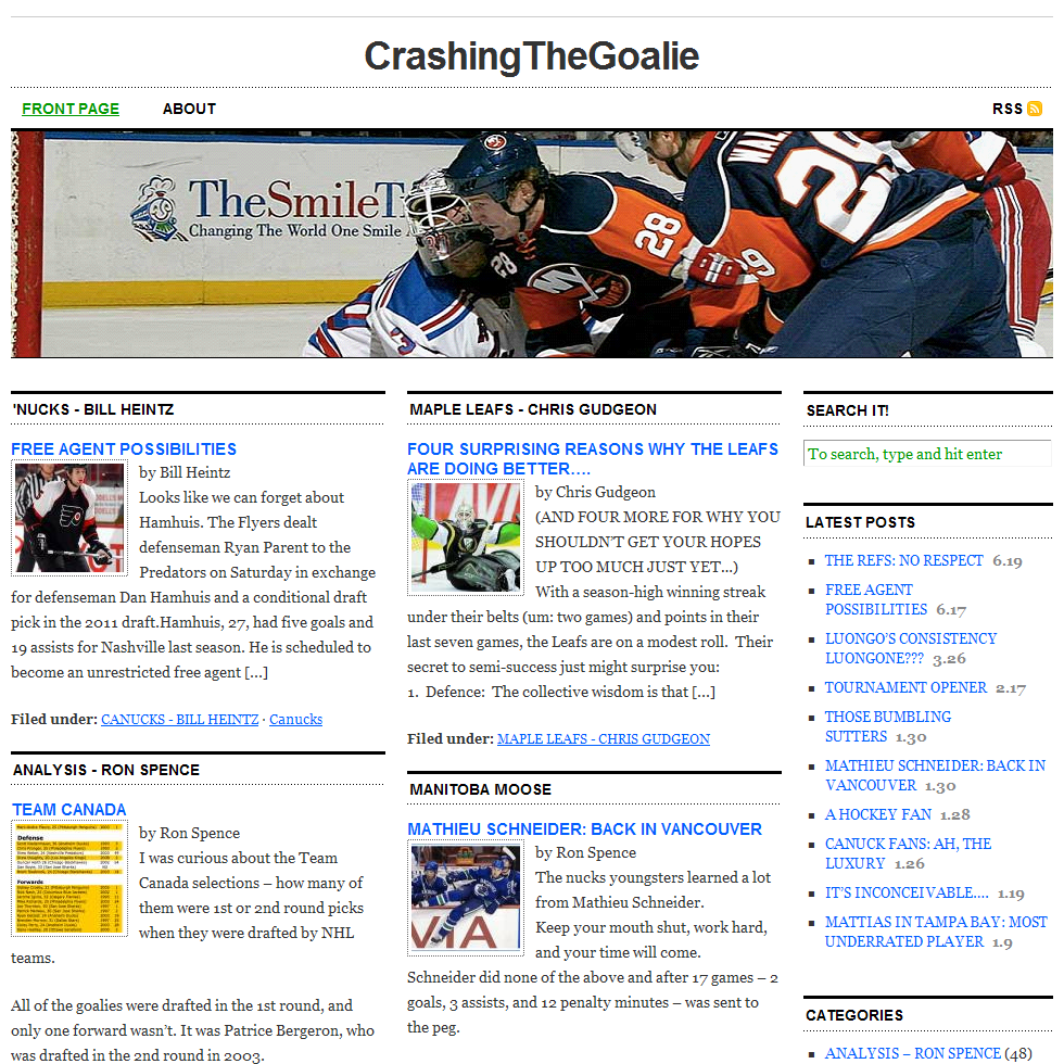 CrashingTheGoalie — Taking a Run at Hockey